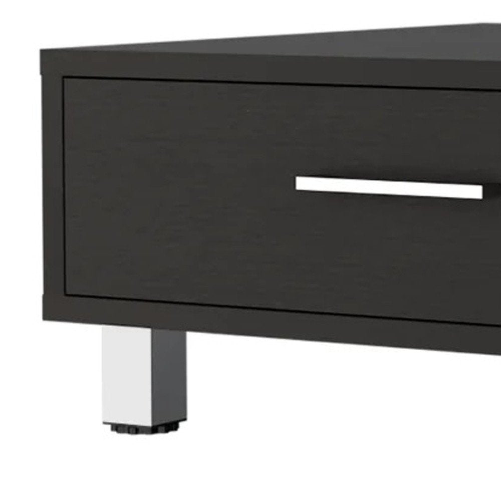 24" Black Coffee Table With Drawer HomeRoots