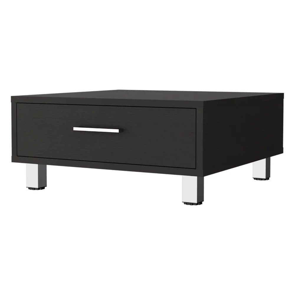 24" Black Coffee Table With Drawer HomeRoots