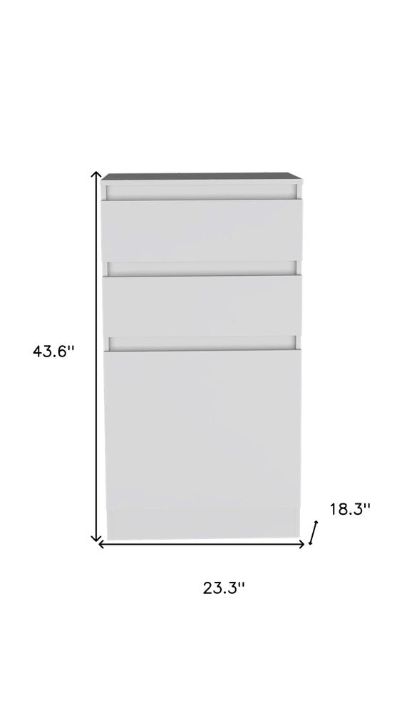 23" White Wood Two Drawer Dresser HomeRoots