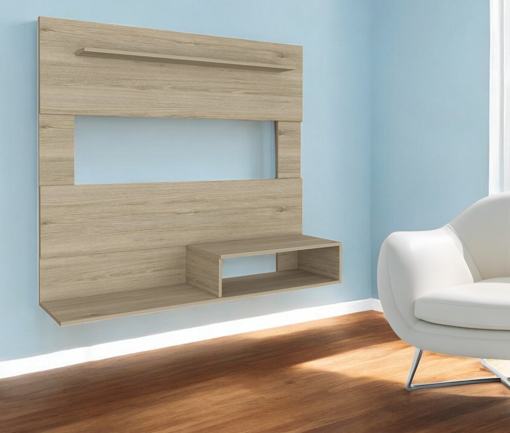 55" Light Pine Open Shelving Entertainment Center HomeRoots