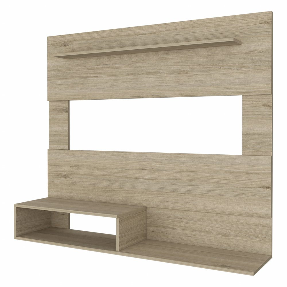 55" Light Pine Open Shelving Entertainment Center — view 1