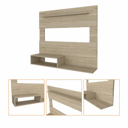 55" Light Pine Open Shelving Entertainment Center HomeRoots