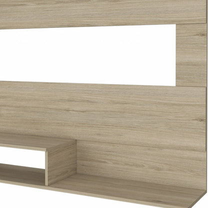 55" Light Pine Open Shelving Entertainment Center HomeRoots