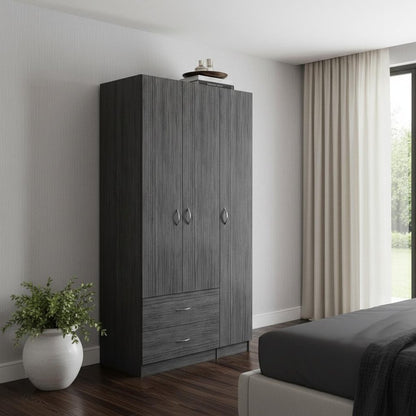 71" Gray Grainy Oak Manufactured Wood Two Drawer Combo Dresser HomeRoots