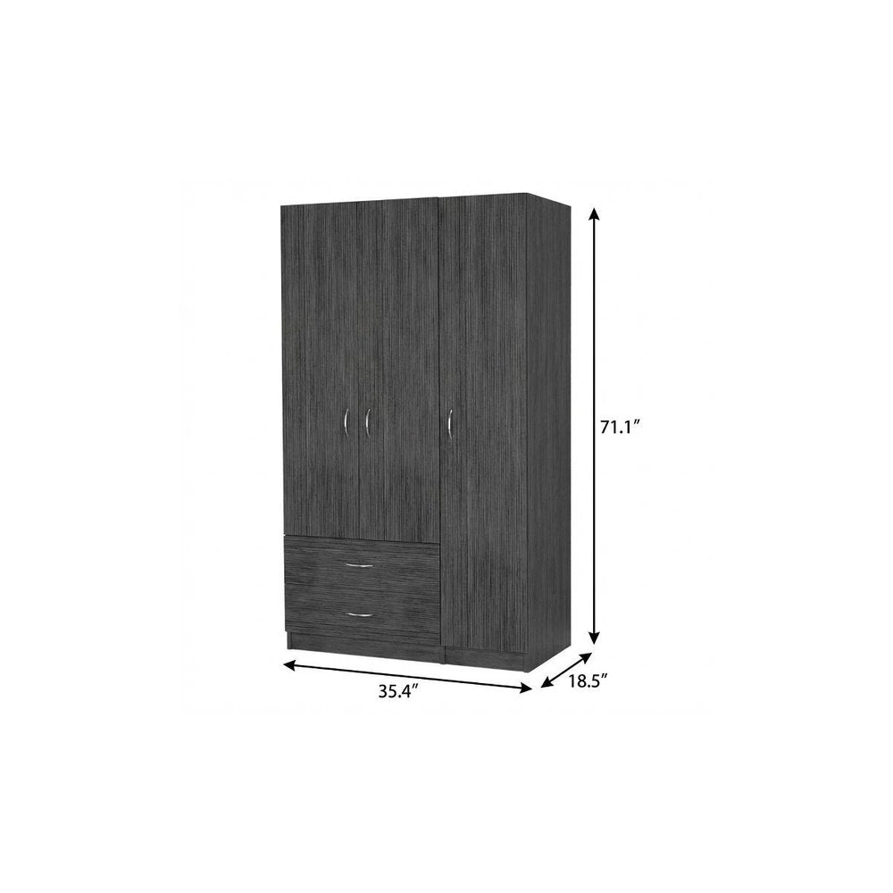 71" Gray And White Wood Two Drawer Combo Dresser HomeRoots