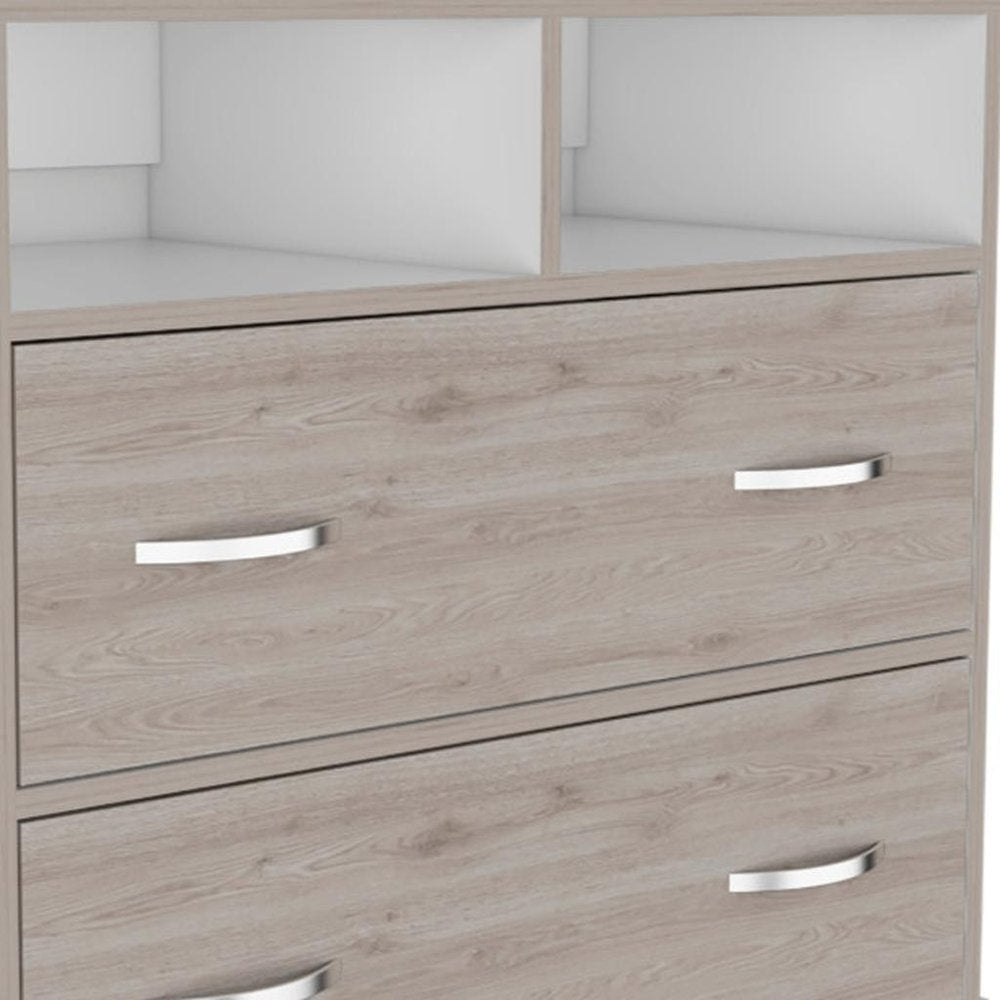 32" Light Gray Wood Two Drawer Dresser HomeRoots