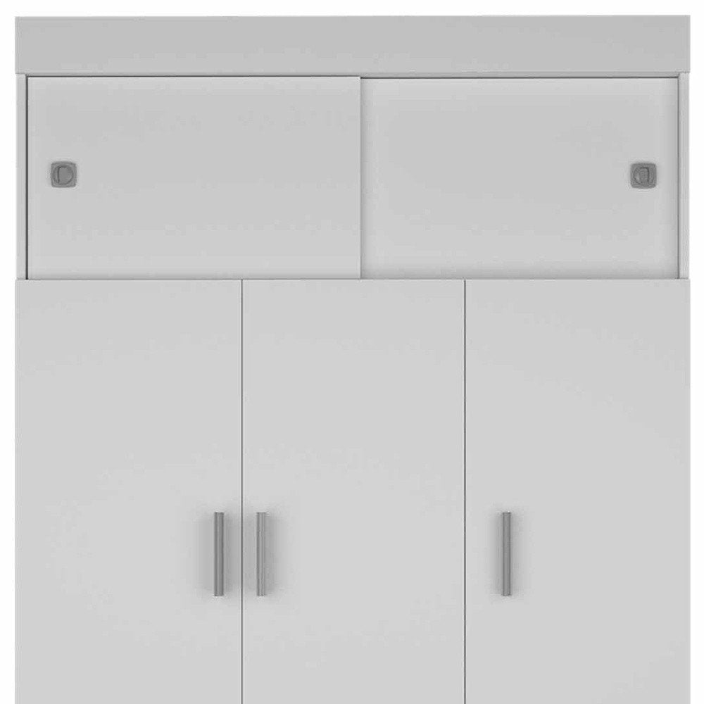 73" White Wood Three Door Two Drawer Combo Dresser HomeRoots