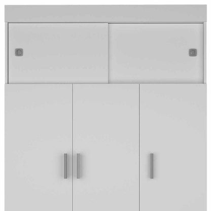 73" White Wood Three Door Two Drawer Combo Dresser HomeRoots