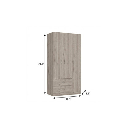 71" Light Gray Wood Two Drawer Combo Dresser HomeRoots