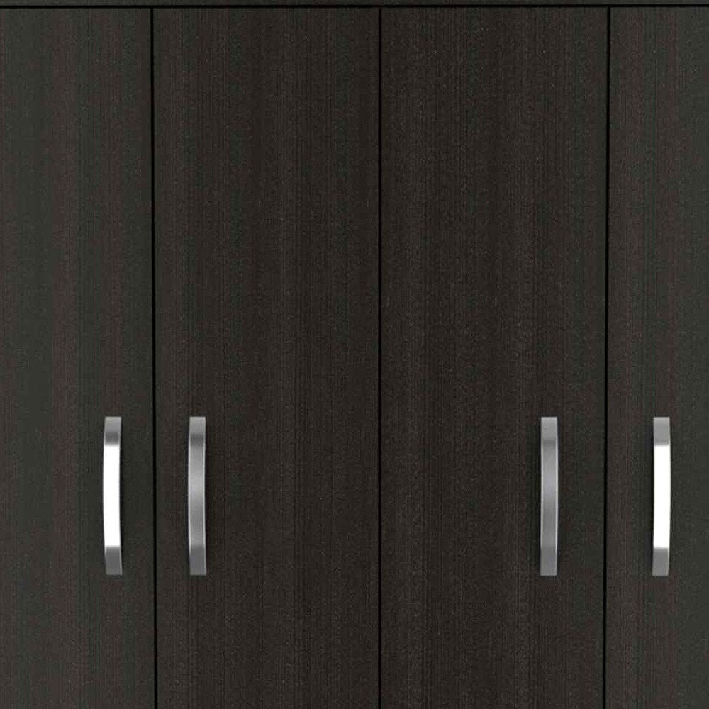 68" Black Wood Four Door Three Drawer Combo Dresser HomeRoots
