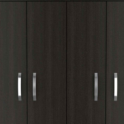 68" Black Wood Four Door Three Drawer Combo Dresser HomeRoots
