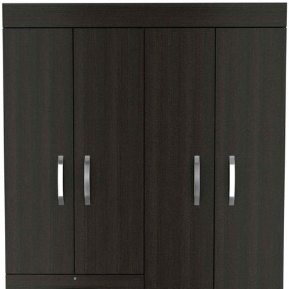 68" Black Wood Four Door Three Drawer Combo Dresser HomeRoots