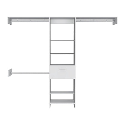98" White Multi-Tier Wood Closet System HomeRoots
