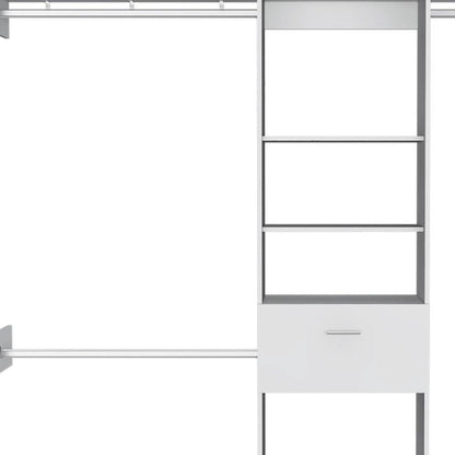 98" White Manufactured Wood Standard With Five Shelves And One Drawer HomeRoots