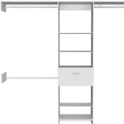 98" White Manufactured Wood Standard With Five Shelves And One Drawer HomeRoots