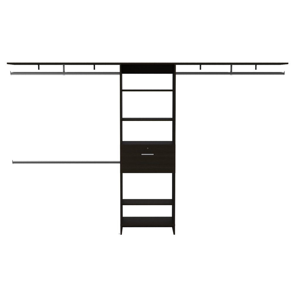 118" Black Manufactured Wood Organizer HomeRoots