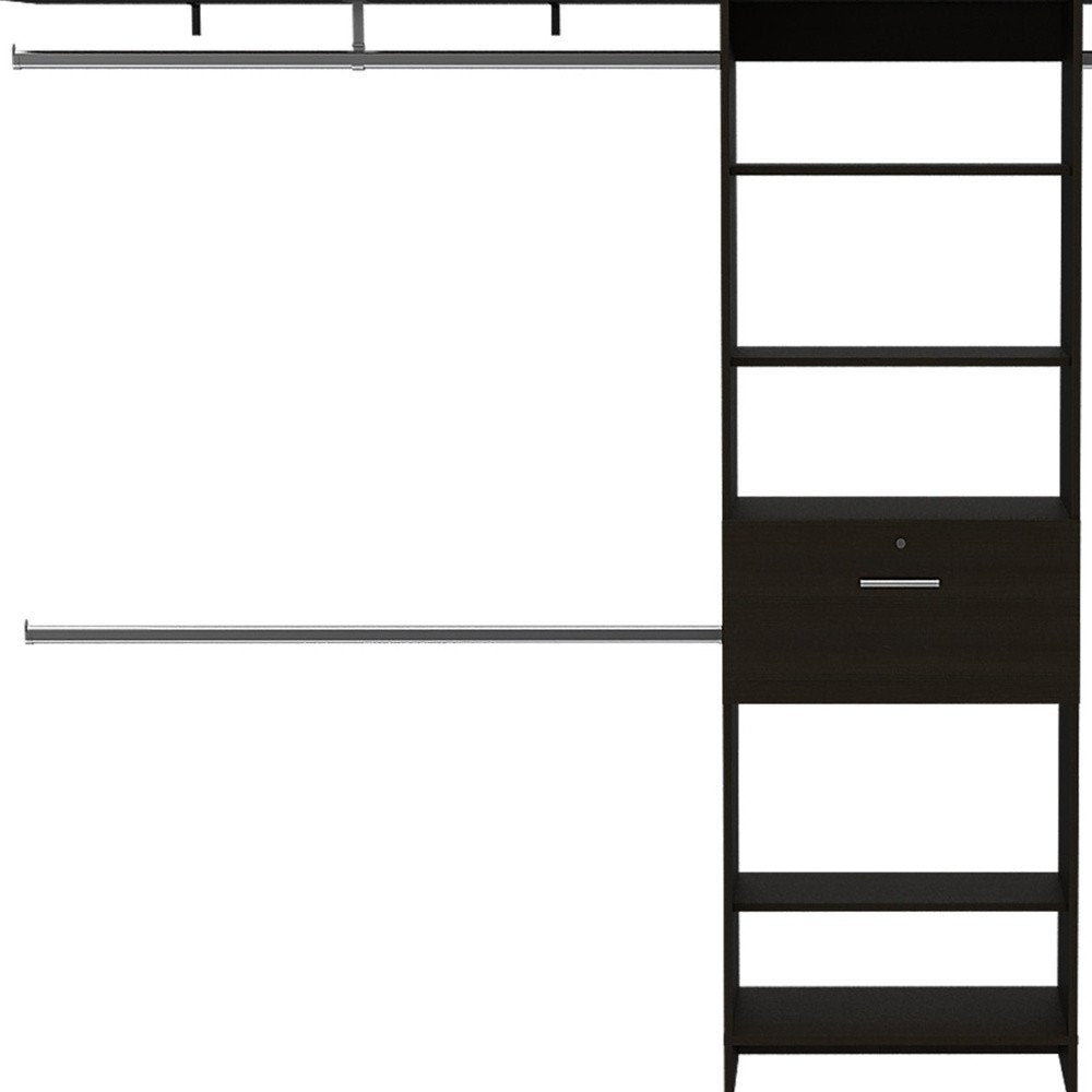 118" Black Manufactured Wood Organizer HomeRoots