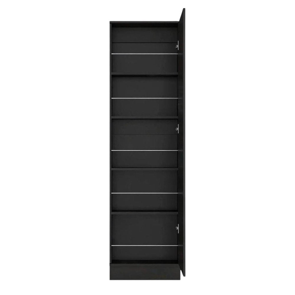 Black Ten Pair Shoe Rack HomeRoots