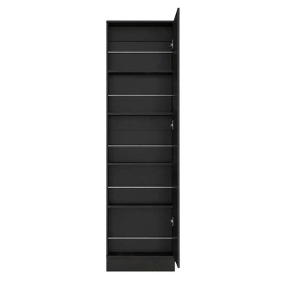 Black Ten Pair Shoe Rack HomeRoots