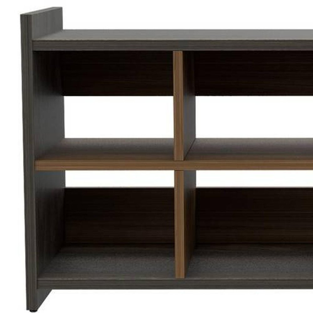 Dark Brown Ten Pair WoodShoe Rack HomeRoots
