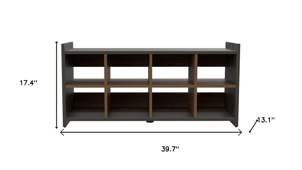 Dark Brown Ten Pair WoodShoe Rack HomeRoots
