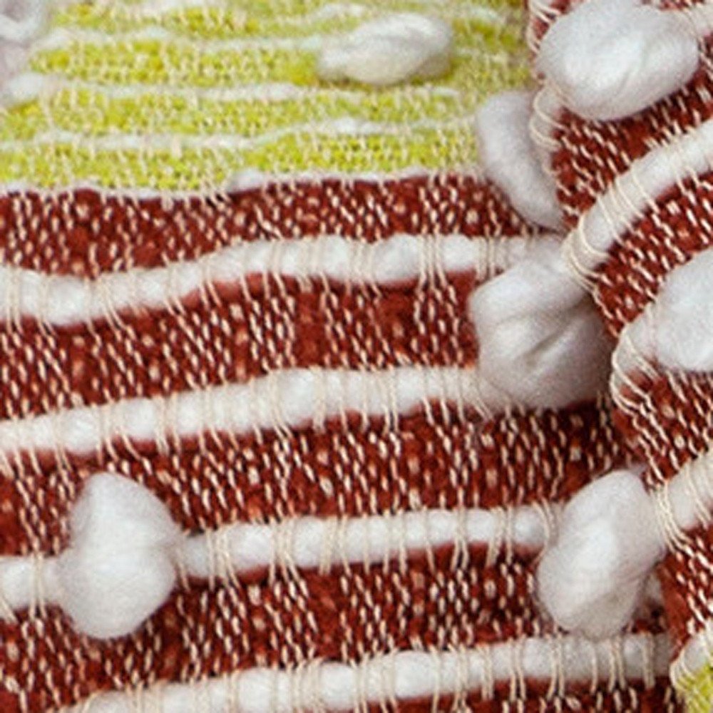 Burnt Orange Woven Wool Solid Color Reversable Throw HomeRoots