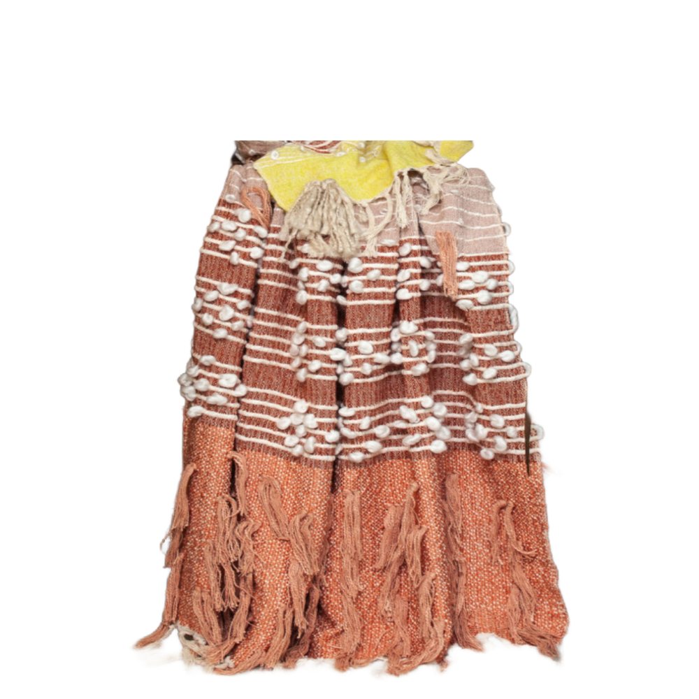 Burnt Orange Woven Wool Solid Color Reversable Throw HomeRoots