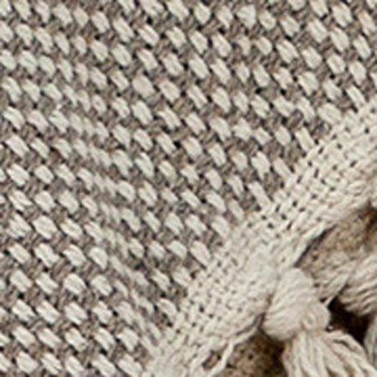 Beige Woven Wool Solid Color Reversable Throw HomeRoots
