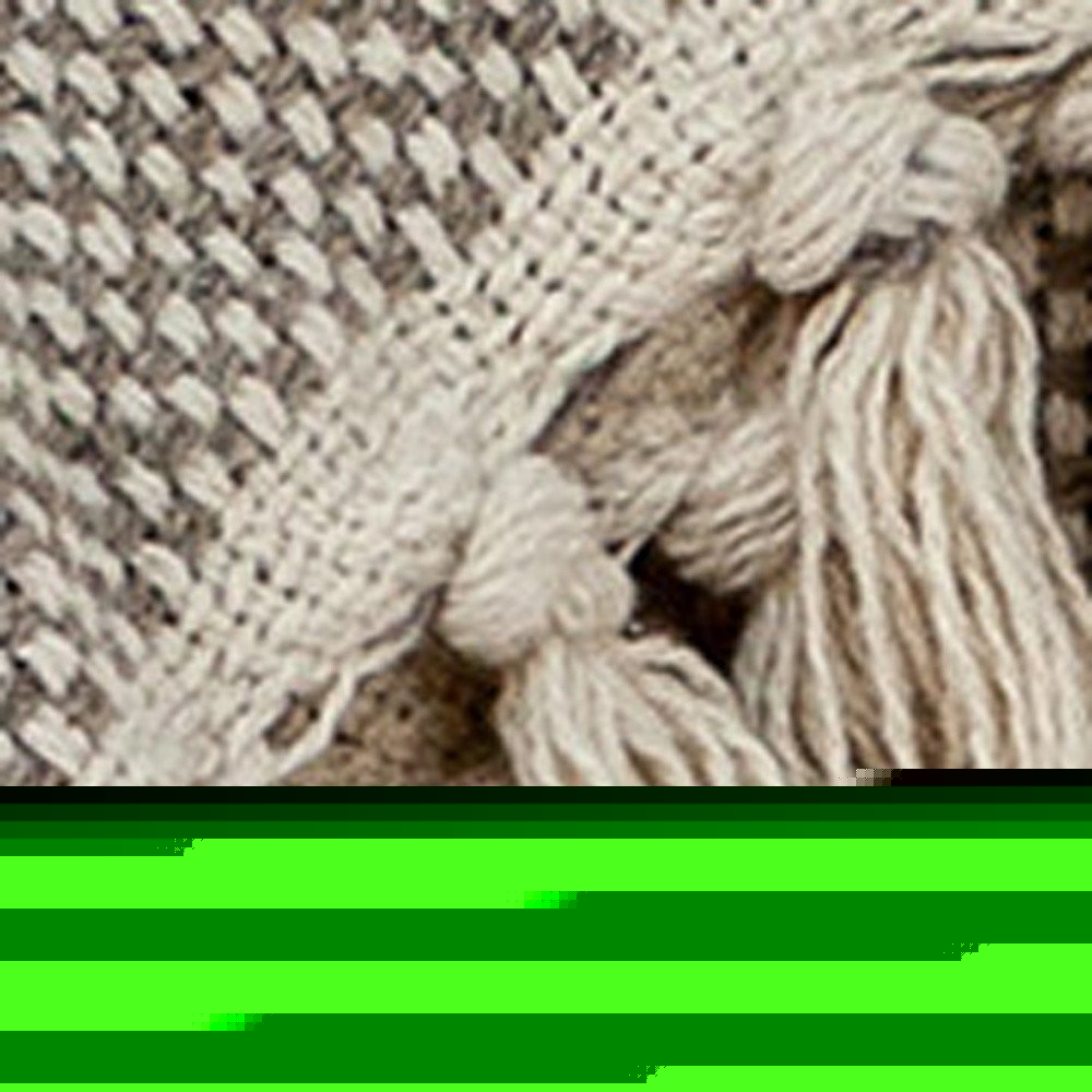 Beige Woven Wool Solid Color Reversable Throw HomeRoots