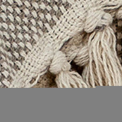 Beige Woven Wool Solid Color Reversable Throw HomeRoots