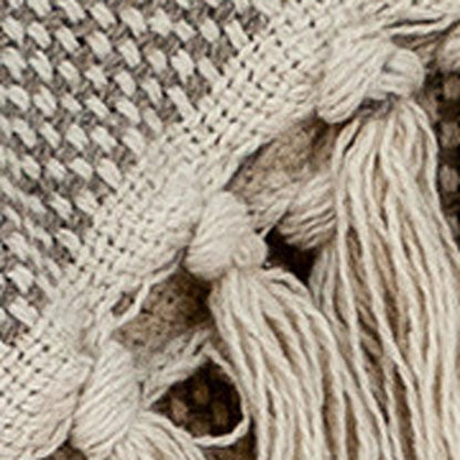 Beige Woven Wool Solid Color Reversable Throw HomeRoots