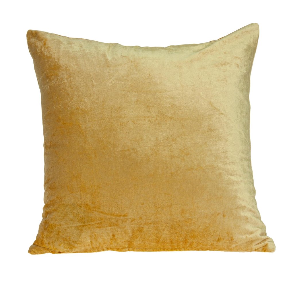 22" Yellow Cotton Blend Throw Pillow — view 1