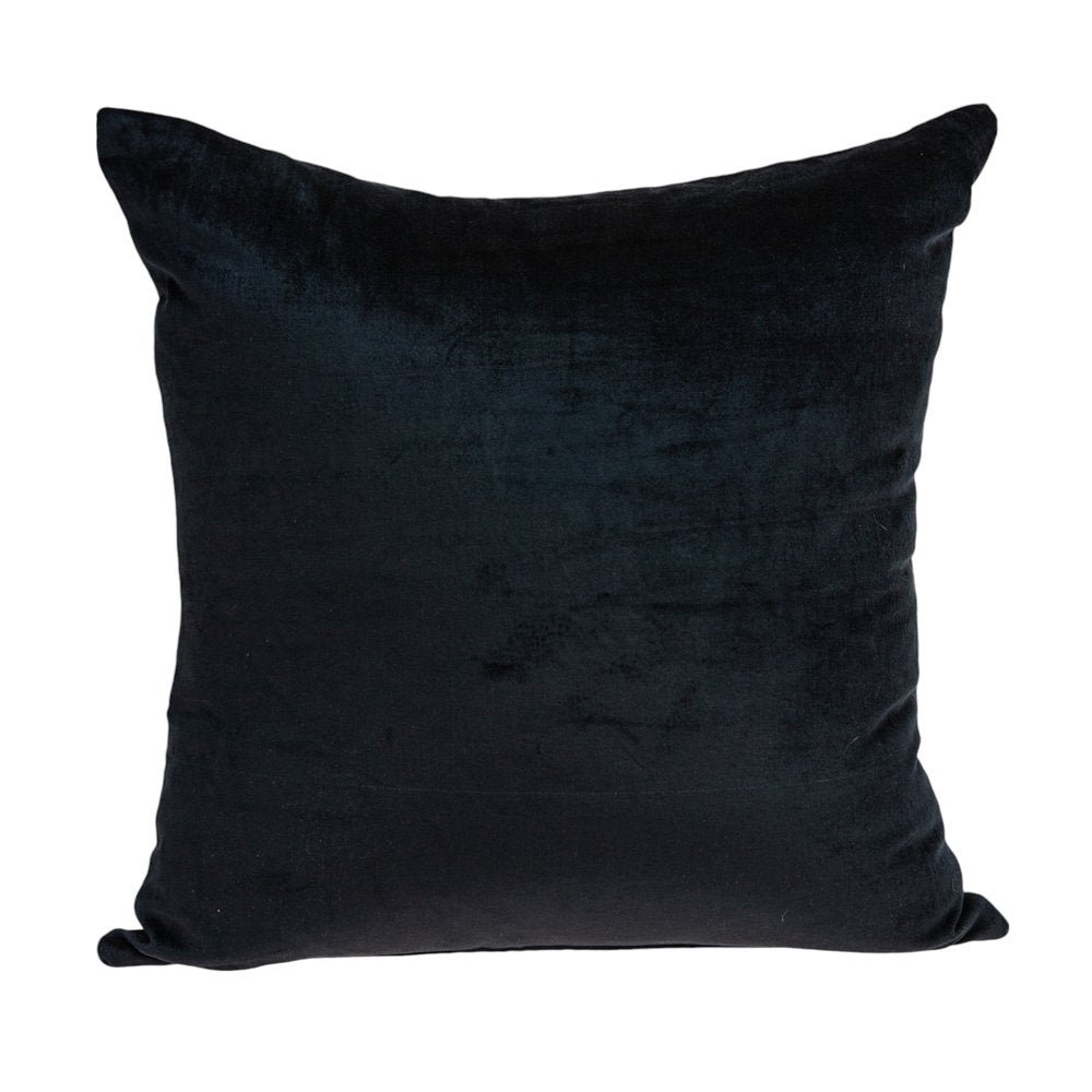 22" Black Cotton Blend Throw Pillow — view 2
