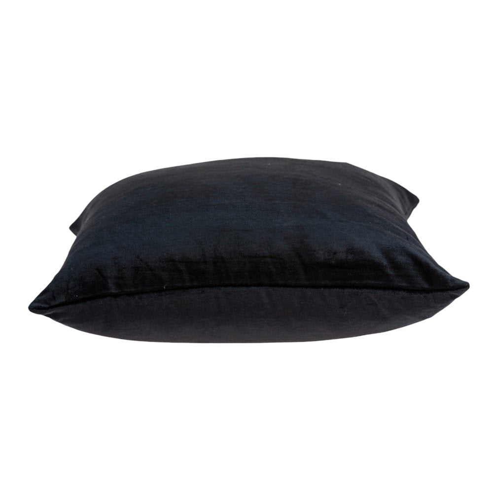 22" Black Cotton Blend Throw Pillow — view 3