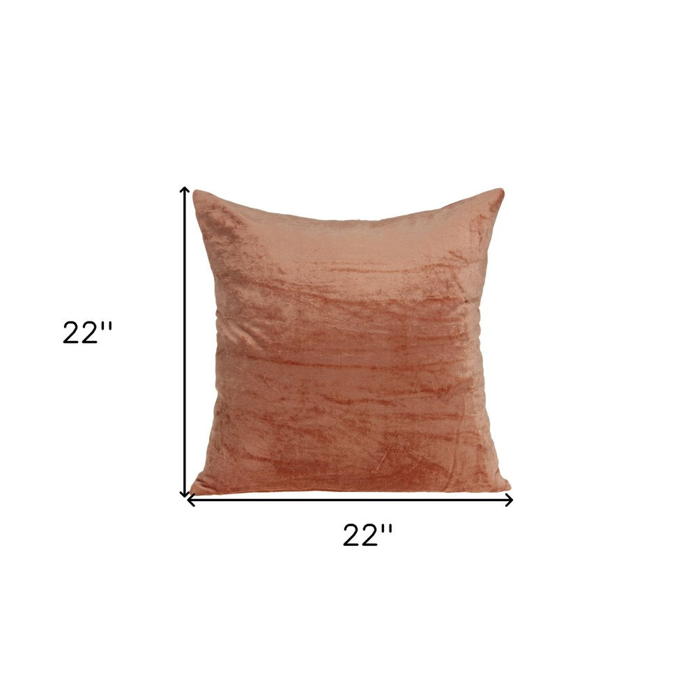 22" Orange Cotton Blend Throw Pillow — view 5