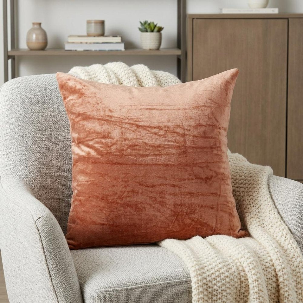 22" Orange Cotton Blend Throw Pillow — view 6
