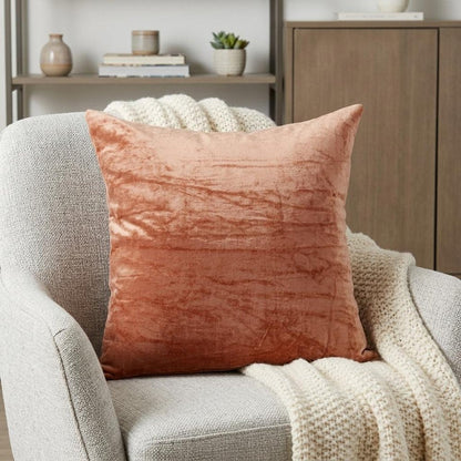22" Orange Cotton Blend Throw Pillow