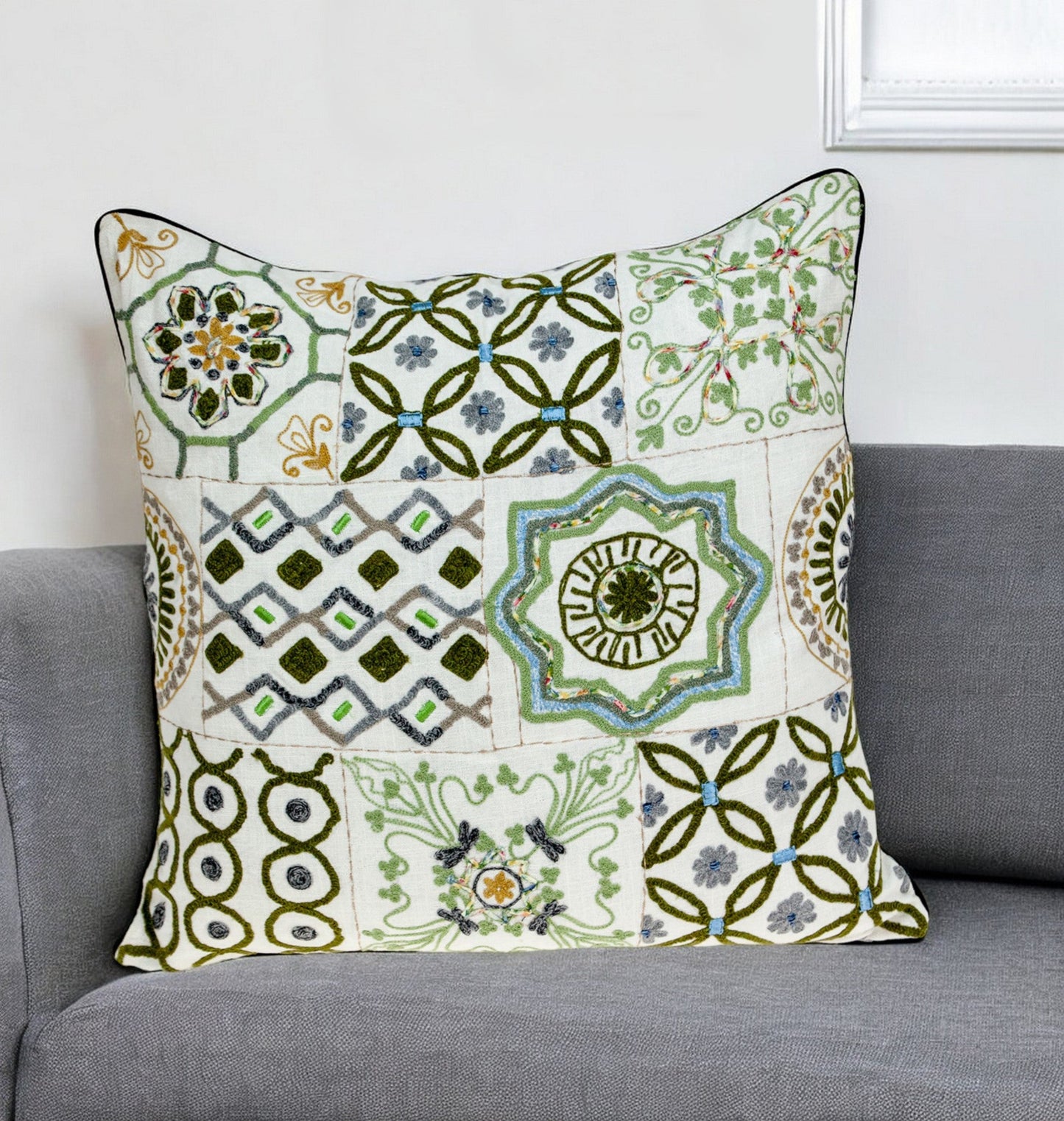 22" Off White Cotton Throw Pillow FurniFindUSA