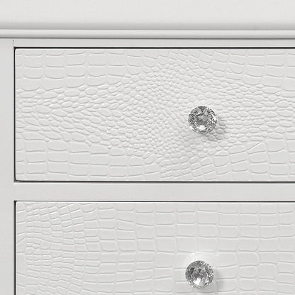 24" White Wood Shagreen Two Drawer Nightstand HomeRoots