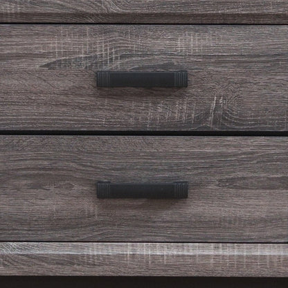 25" Gray Wood Two Drawer Nightstand HomeRoots