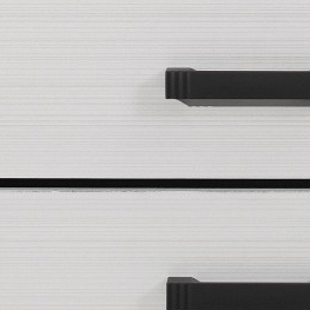 25" White Wood Two Drawer Nightstand HomeRoots