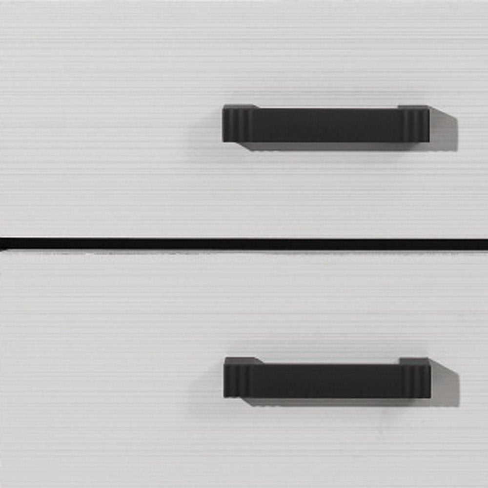 25" White Wood Two Drawer Nightstand HomeRoots