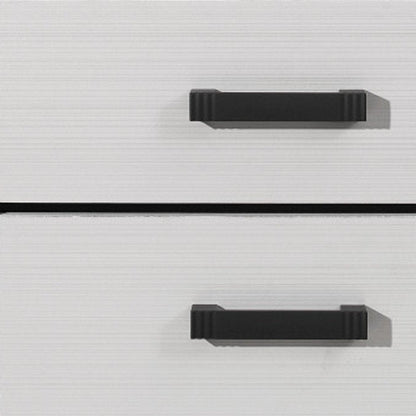 25" White Wood Two Drawer Nightstand HomeRoots