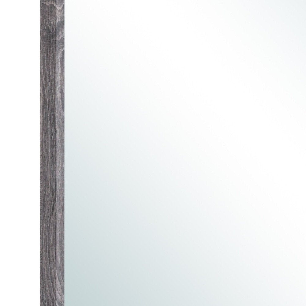 35" Dark Gray Wood Framed Accent Mirror HomeRoots