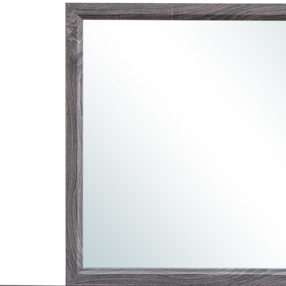 35" Dark Gray Wood Framed Accent Mirror HomeRoots