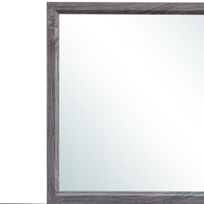 35" Dark Gray Wood Framed Accent Mirror HomeRoots