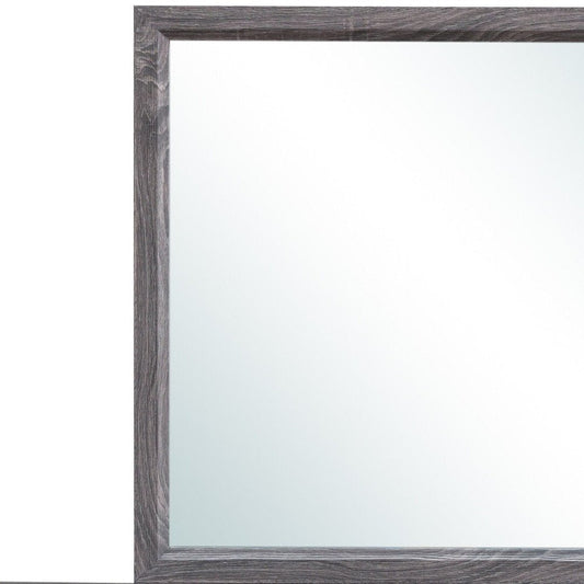 35" Dark Gray Wood Framed Accent Mirror HomeRoots