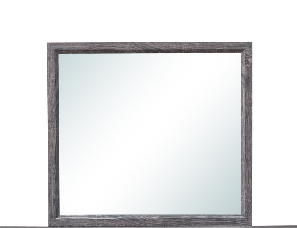 35" Dark Gray Wood Framed Accent Mirror HomeRoots