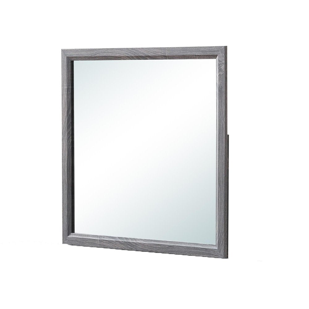 35" Dark Gray Wood Framed Accent Mirror
