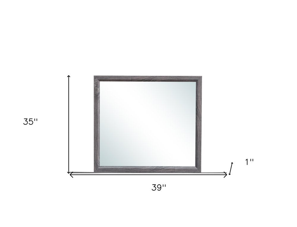 35" Dark Gray Wood Framed Accent Mirror HomeRoots
